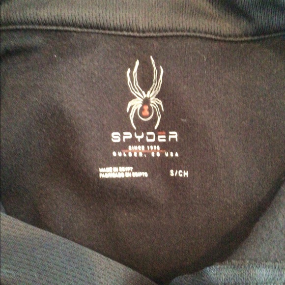🔴Men's (unisex) Spyder  black 1/4 zip size small - Picture 6 of 7